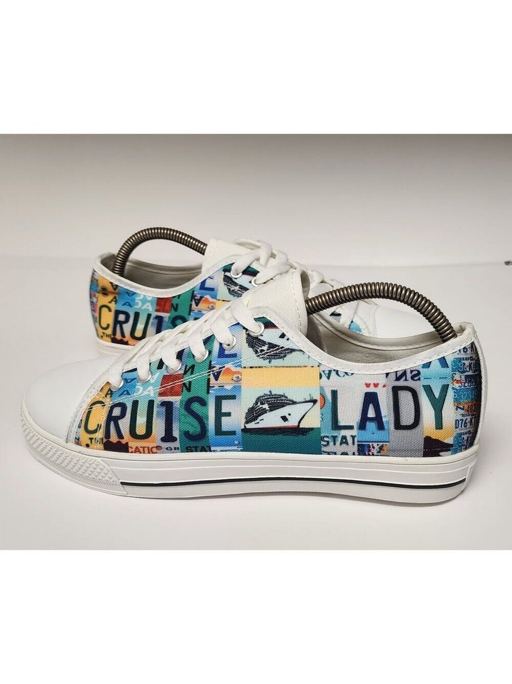 Cruise Lady Custom License Canvas Low Top Casual Sneaker Shoes Size US 10 - Picture 4 of 10